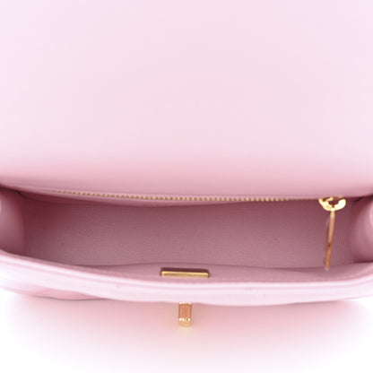 Chanel Lambskin Resin Quilted Top Handle Flap Light Pink 5 of 10