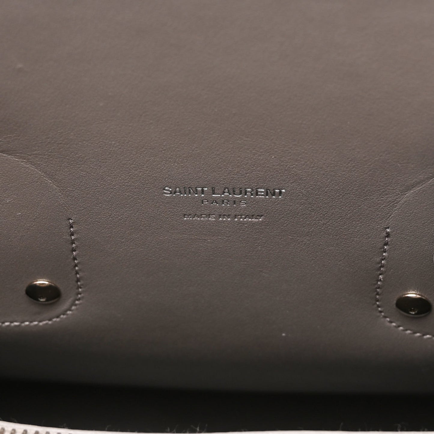 Grained Calfskin Topstitch Small Sac De Jour Grey