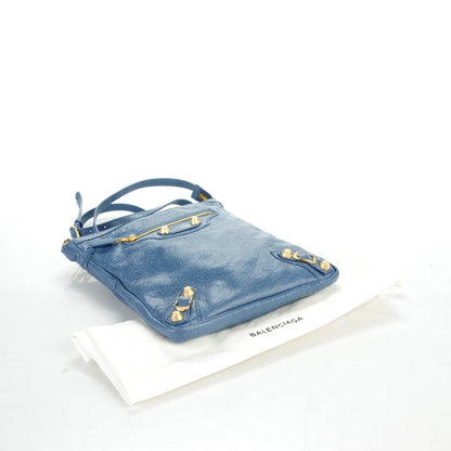 Balenciaga Agneau Giant 12 Gold Hardware Flat Crossbody Bleu Persan 4 of 7