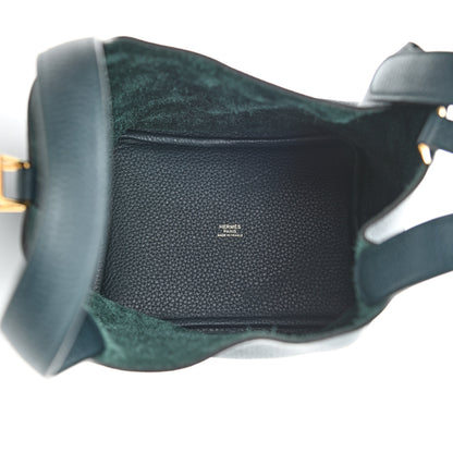 Hermes Taurillon Clemence Picotin Lock 18 PM Vert Cypress 5 of 10