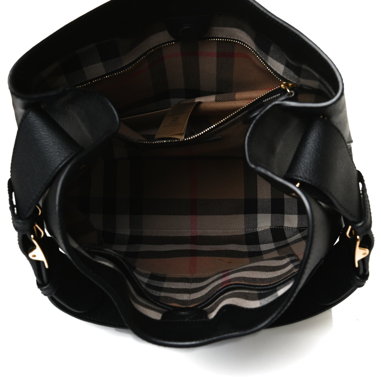 Burberry Grainy Calfskin Small Elmstone Hobo Black 9 of 13