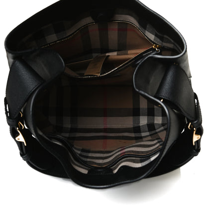 Burberry Grainy Calfskin Small Elmstone Hobo Black 9 of 13
