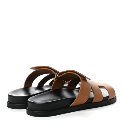 Hermes Calfskin Womens Chypre Sandals 39 Gold 4 of 10
