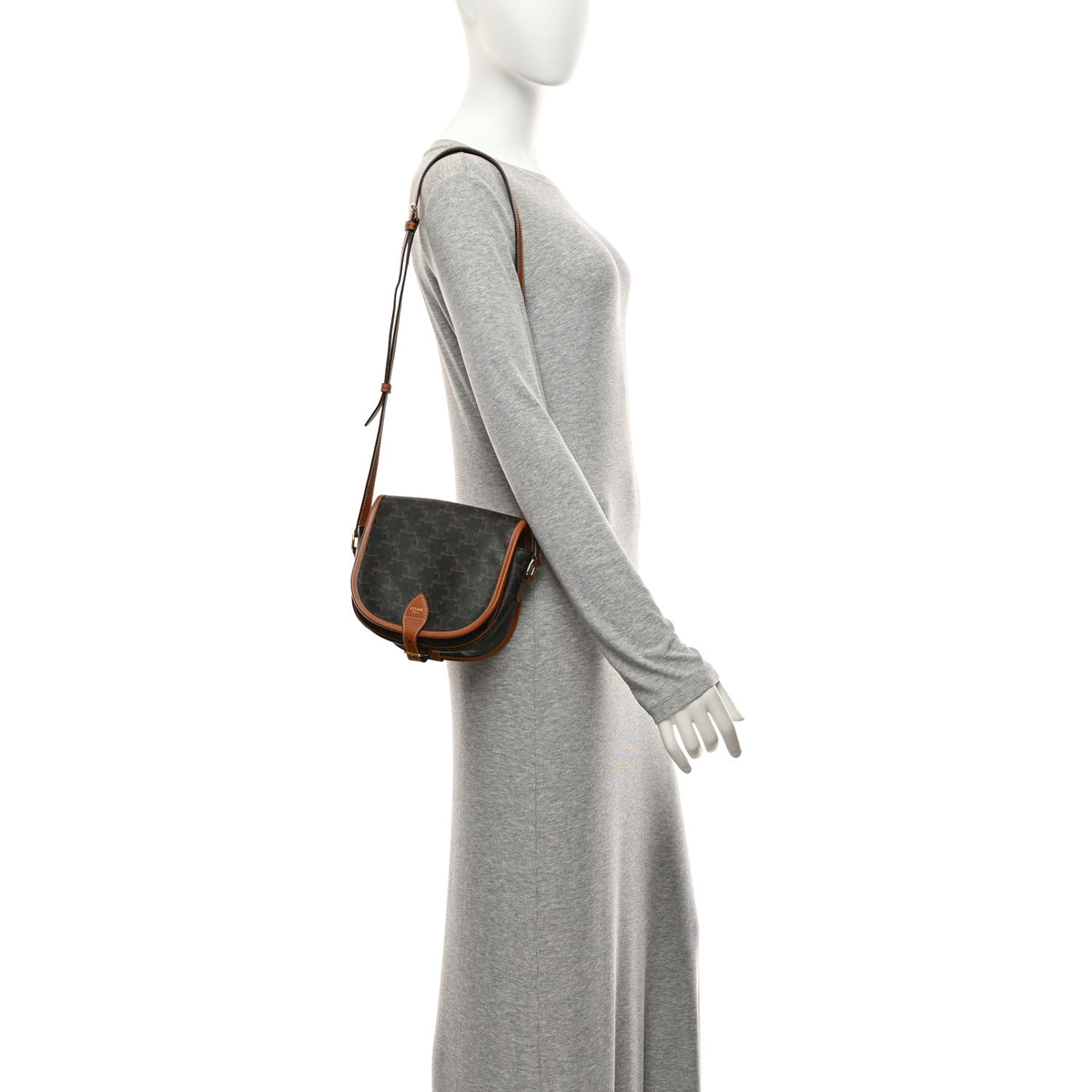 Triomphe Canvas Medium Folco Bag Tan
