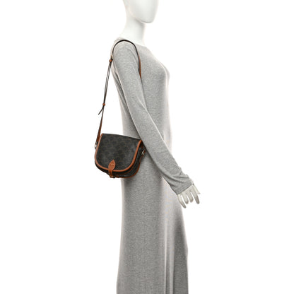 Celine Triomphe Canvas Medium Folco Bag Tan 2 of 10