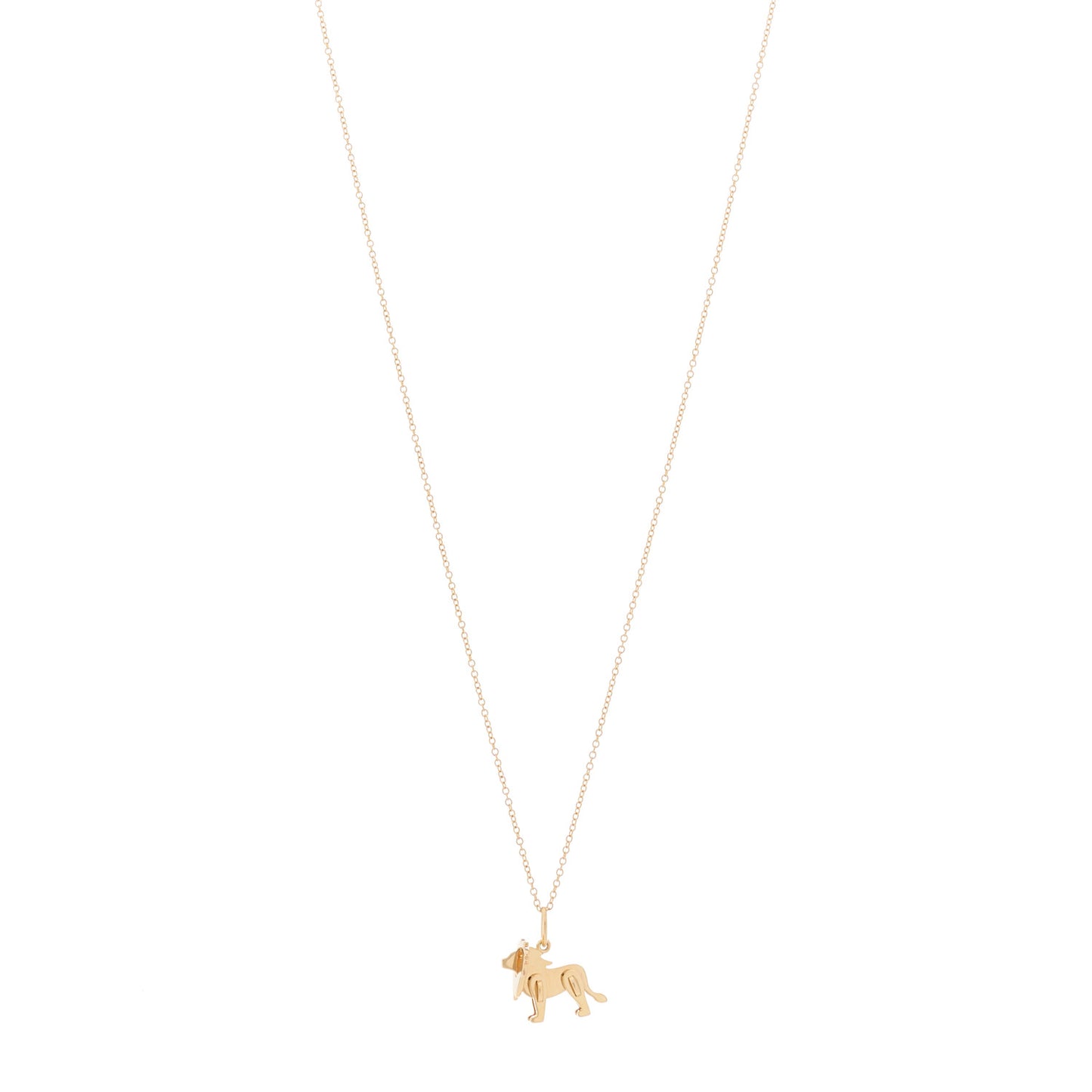 18K Rose Gold Save The Wild Lion Charm Pendant Necklace