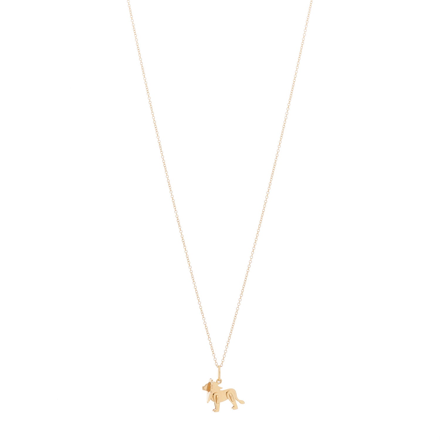 Tiffany 18K Rose Gold Save The Wild Lion Charm Pendant Necklace 1 of 4
