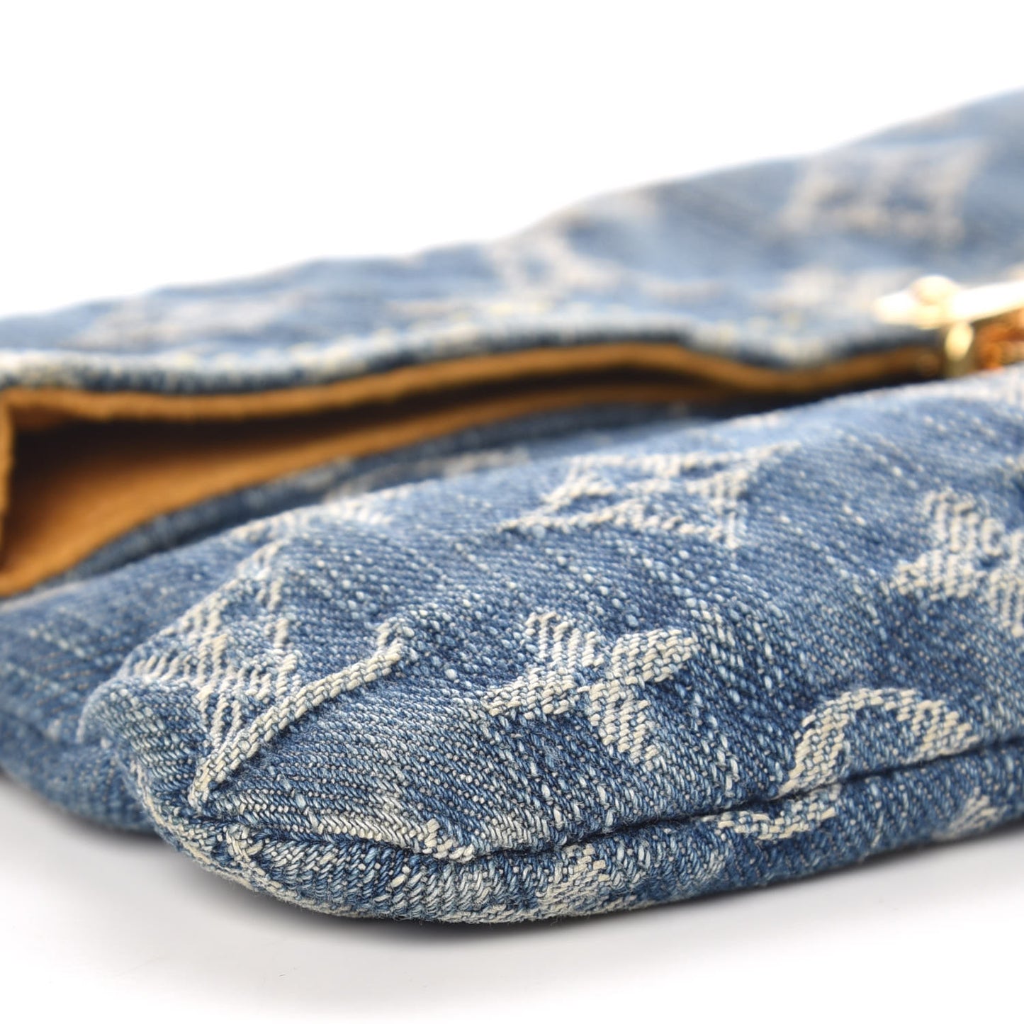 Monogram Denim Pochette Plat Clutch Blue