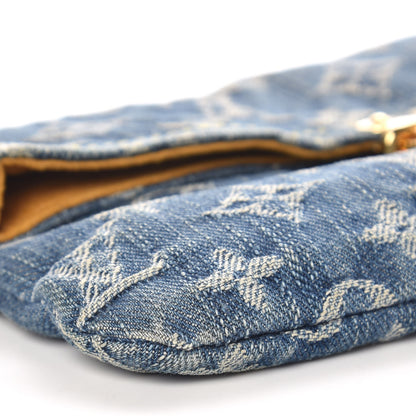 Louis Vuitton Monogram Denim Pochette Plat Clutch Blue 7 of 8