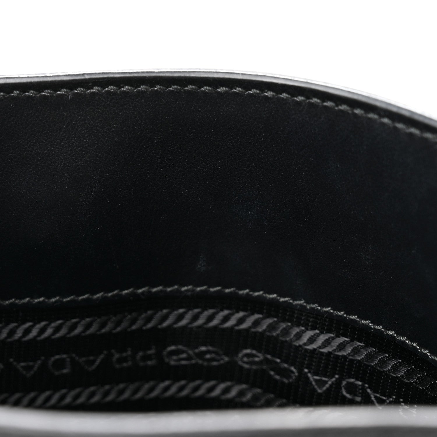 Prada Saffiano Lux Triangle Logo Embossed Small Double Handle Crossbody Tote Black 10 of 11