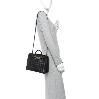 Bottega Veneta Nappa Intrecciato Small Andiamo Shoulder Bag Black 2 of 9