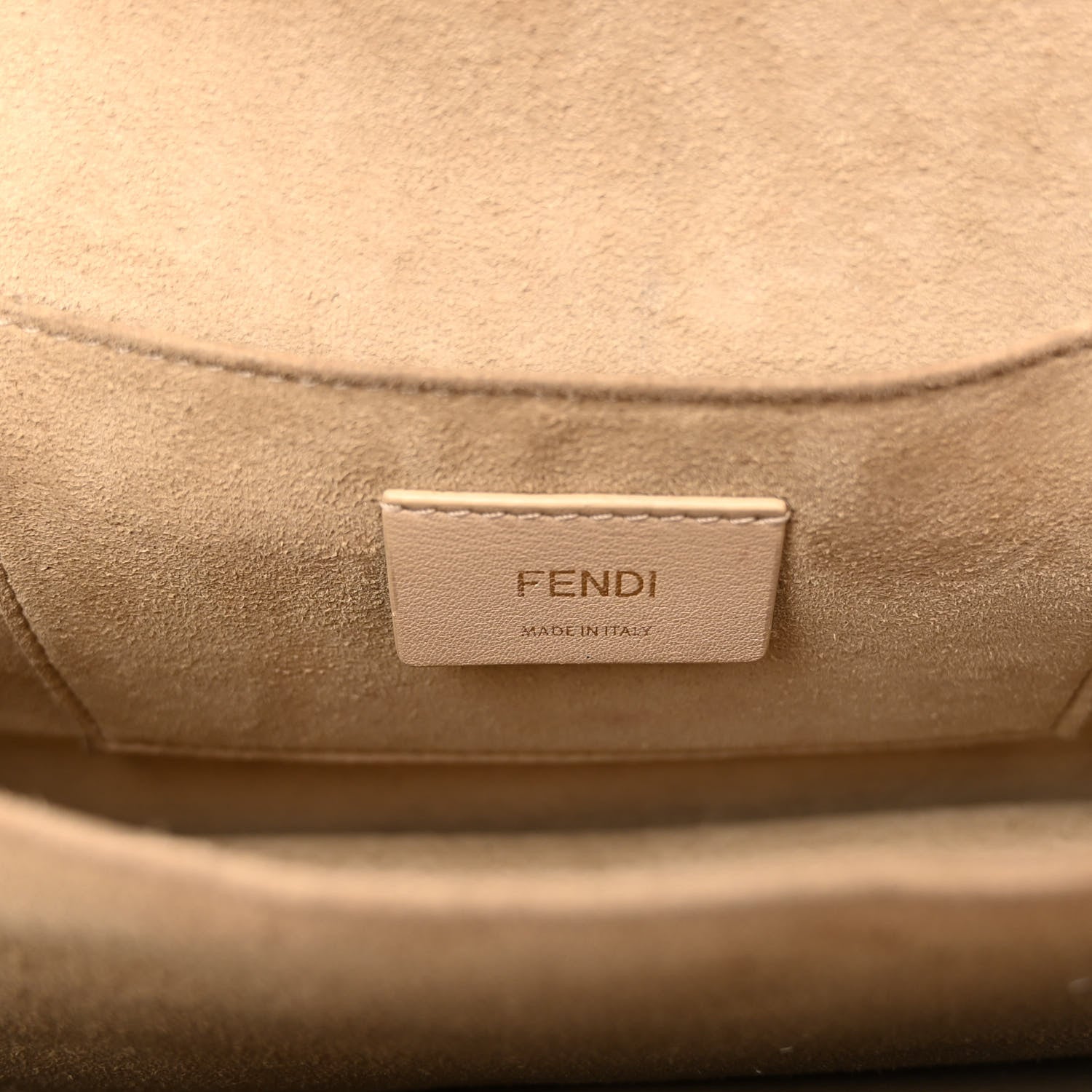 Fendi Vitello Liberty Bi-Color FF 1974 Embossed Chain Strap Kan U Shoulder Bag Black Maya 6 of 9