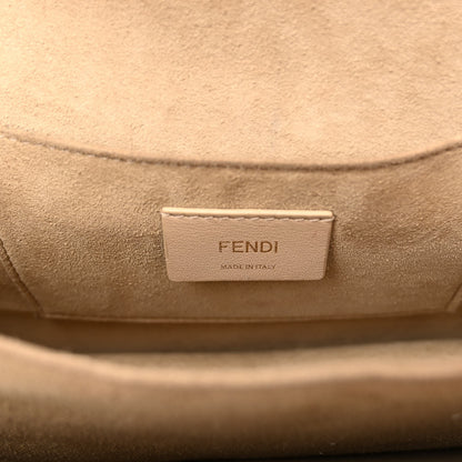 Fendi Vitello Liberty Bi-Color FF 1974 Embossed Chain Strap Kan U Shoulder Bag Black Maya 6 of 9