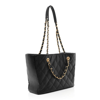 Chanel Caviar Quilted Small Shopping Tote Black 3 of 10