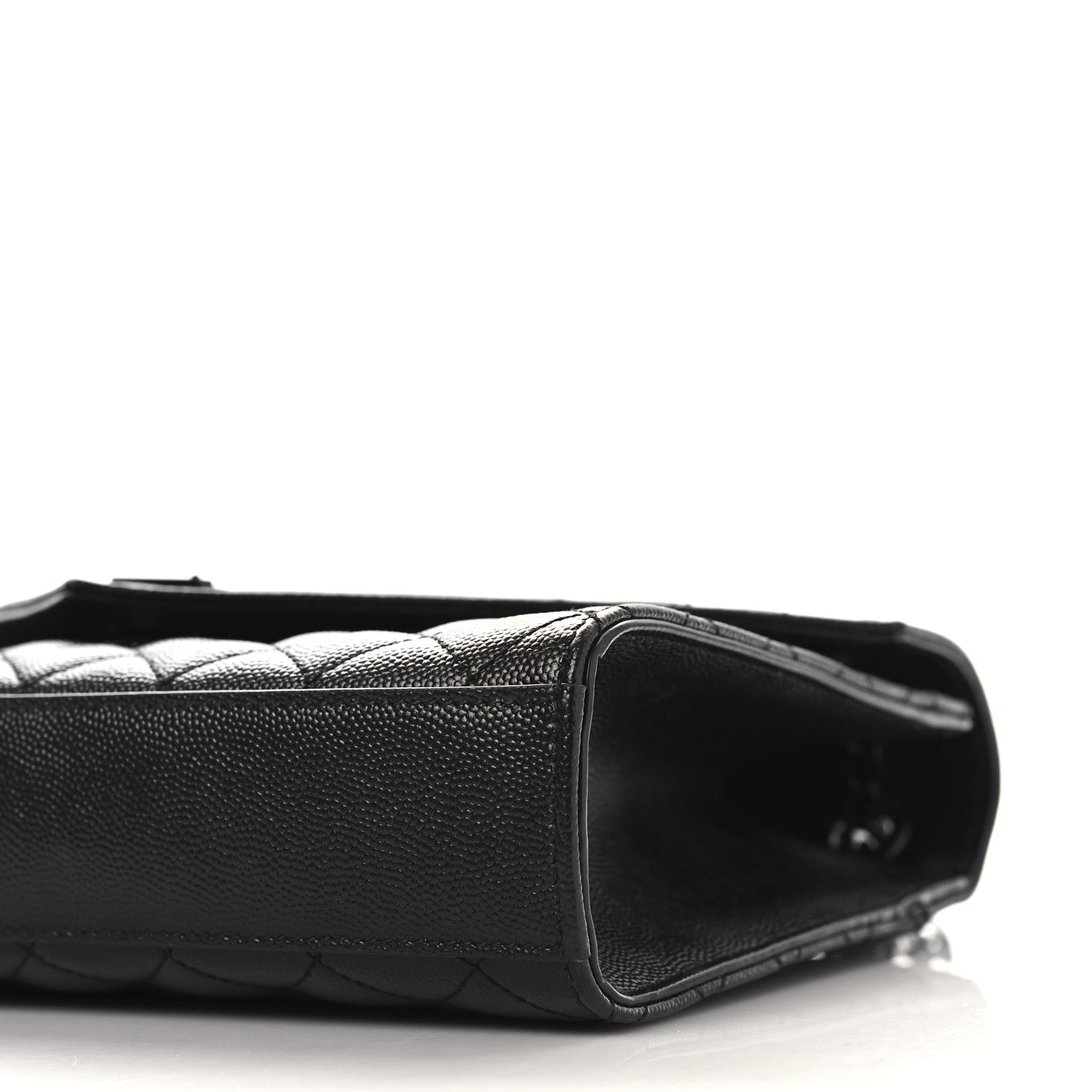 Saint Laurent Grain De Poudre Textured Mixed Matelasse Triquilt Medium Monogram Monochrome Satchel Black 16 of 22