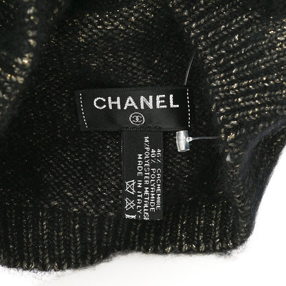 Chanel Cashmere Blend CC Beanie Hat Black Multicolor 5 of 7