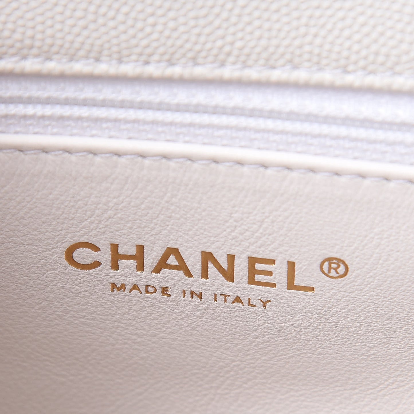Caviar Lizard Quilted Small Coco Handle Flap White Beige