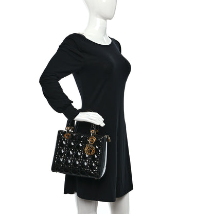 Christian Dior Patent Cannage Medium Lady Dior Black 3 of 8