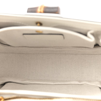 Gucci Calfskin Web Geometric Print Small Bamboo 1947 Top Handle Bag White Multicolor 6 of 11