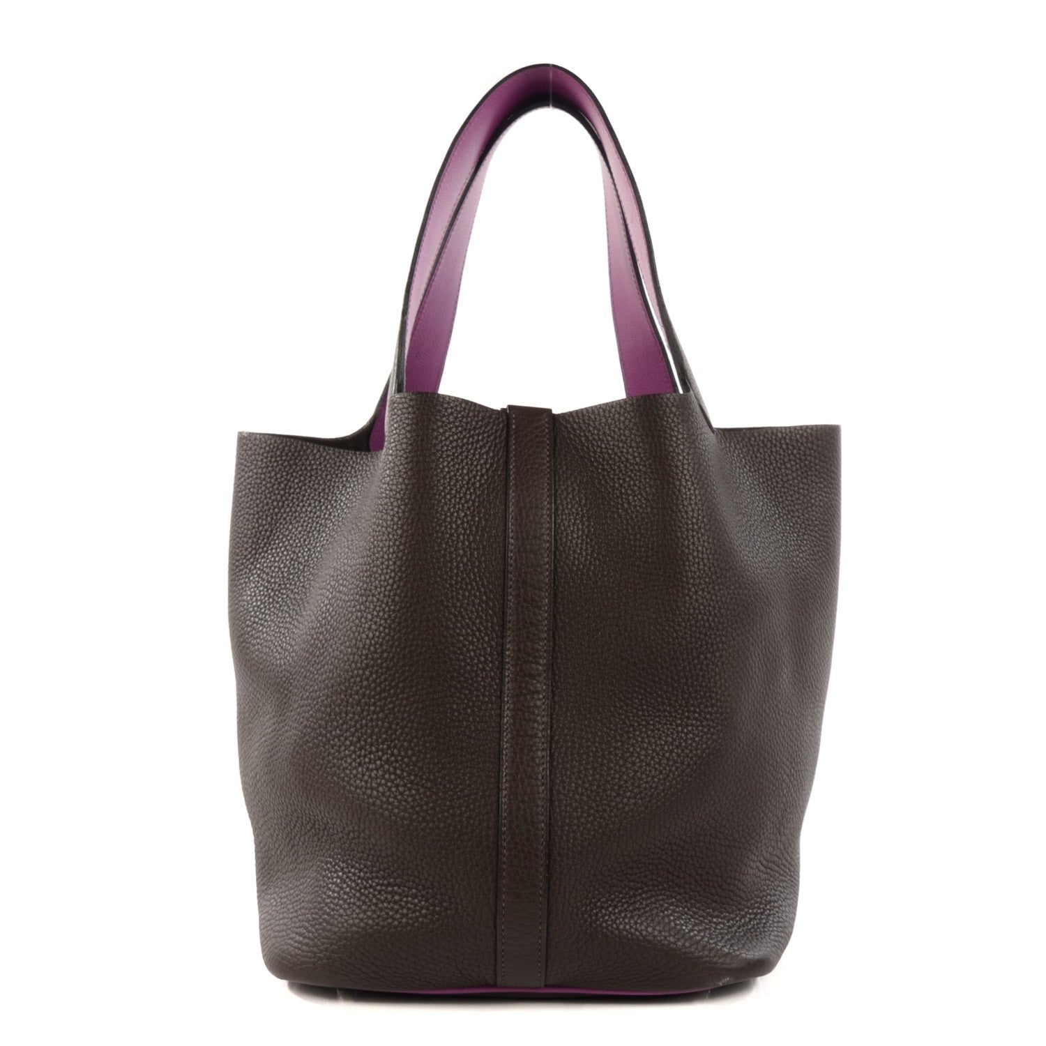 Hermes Taurillon Clemence Epsom Eclat Picotin GM Ebene Cyclamen 1 of 14