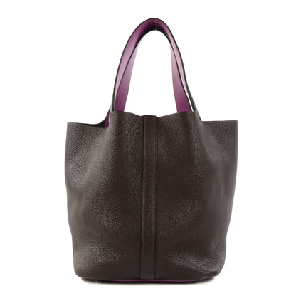 Hermes Taurillon Clemence Epsom Eclat Picotin GM Ebene Cyclamen 1 of 14