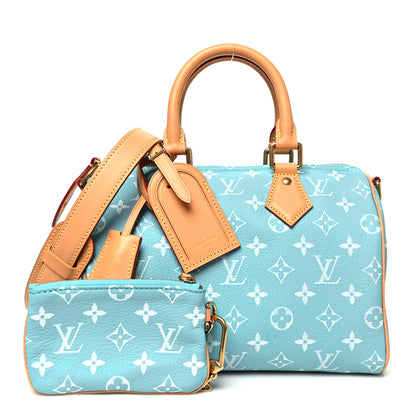 Louis Vuitton Calfskin Monogram Speedy P9 Bandouliere 25 Turquoise 3 of 10