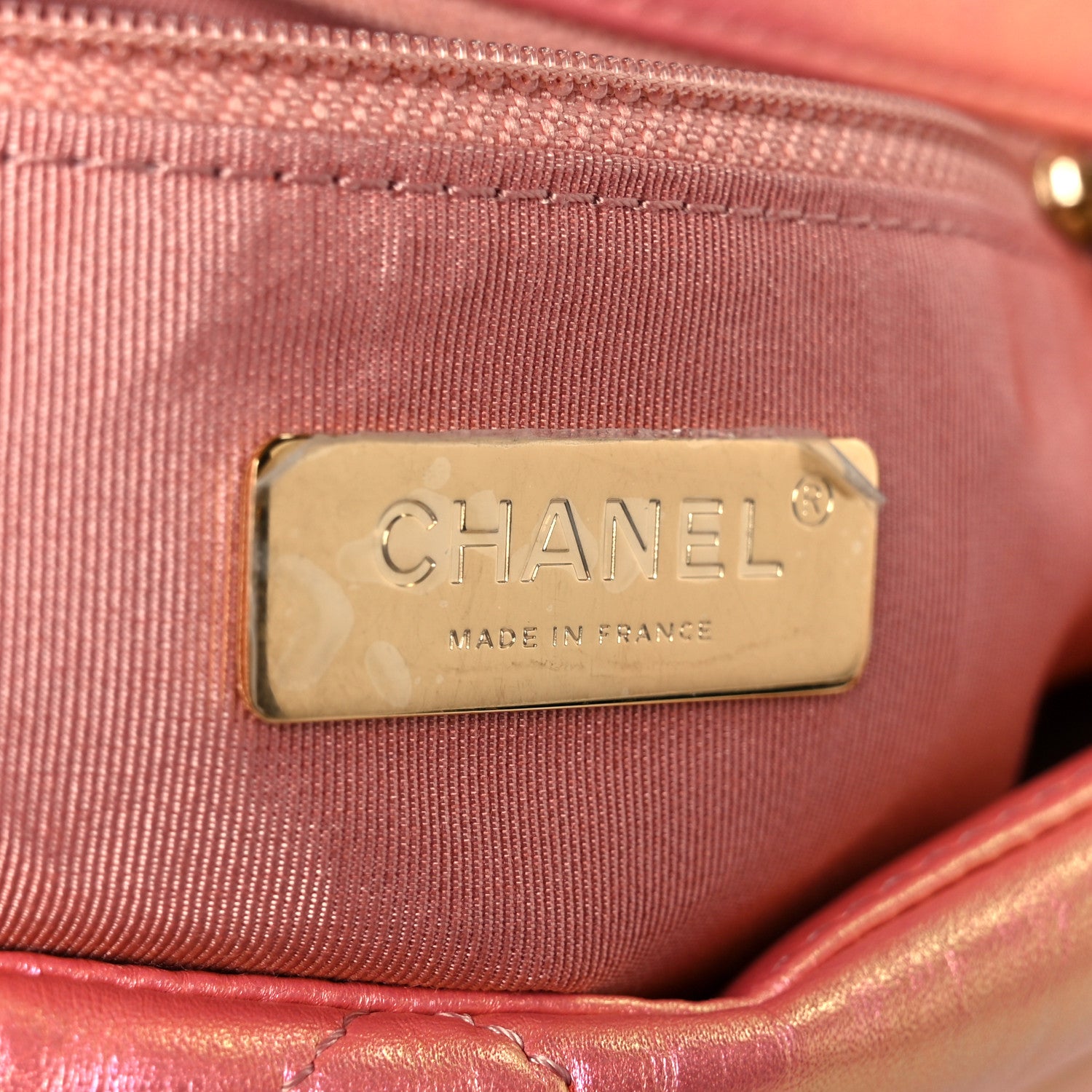 Chanel Iridescent Lambskin Quilted Large Chanel 19 Flap Pink 6 of 10