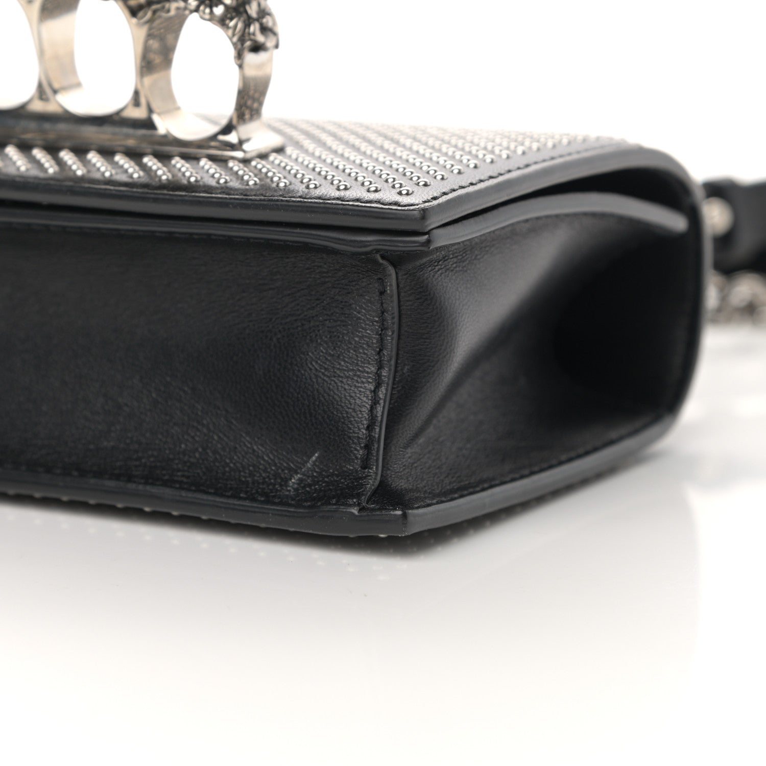 Alexander McQueen Calfskin Studded Jeweled Satchel Black 10 of 18