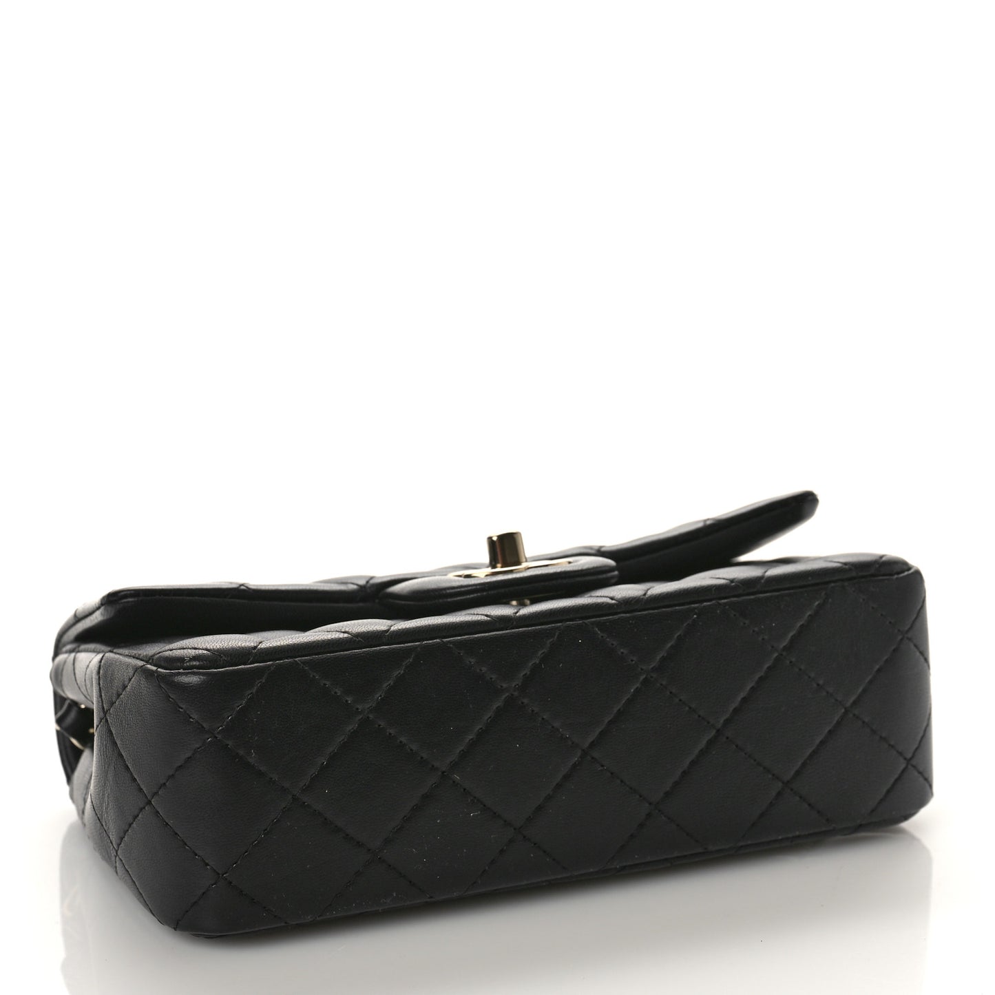 Lambskin Quilted Mini Rectangular Flap Black