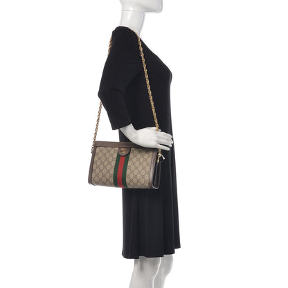 Gucci GG Supreme Monogram Web Small Ophidia Chain Shoulder Bag Brown 2 of 10