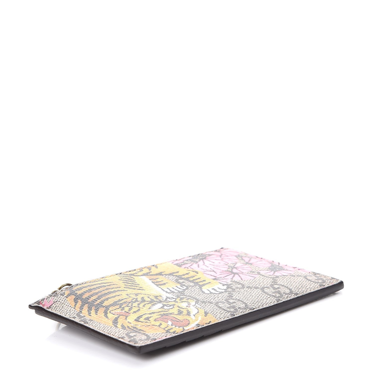 Gucci GG Supreme Monogram Bengal Coin Case Card Holder Beige Crop Pink New Acero 4 of 7