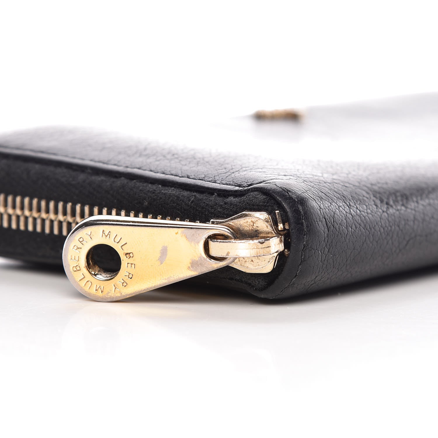 Mulberry Natural Leather Tree Zip Around Long Wallet Black 7 of 8