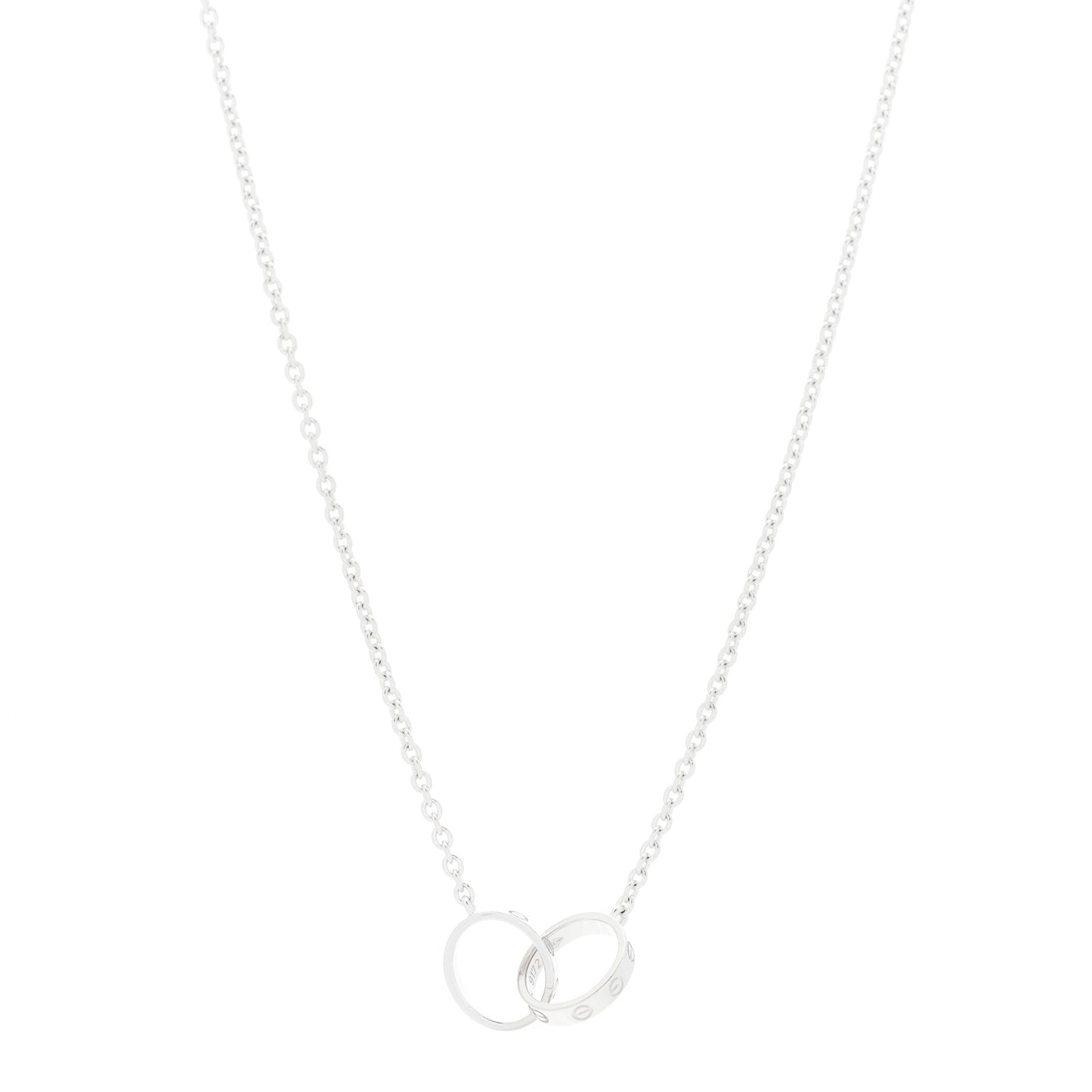 18K White Gold Interlocking LOVE Necklace
