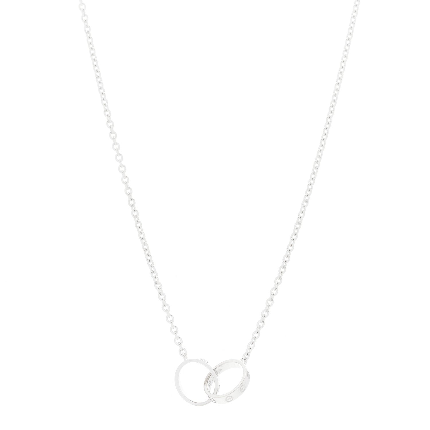 Cartier 18K White Gold Interlocking LOVE Necklace 1 of 7