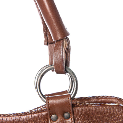 Christian Dior Calfskin Braided Gaucho Double Saddle Bag Brown 13 of 15