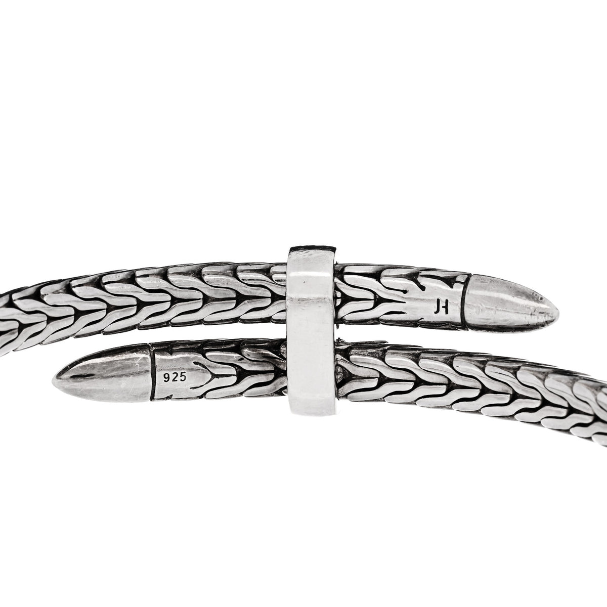 Sterling Silver Diamond Classic Chain Spear Flex Cuff Bracelet