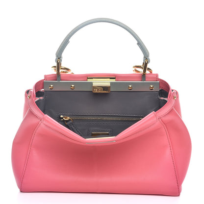 Fendi Nappa Colorblock Mini Peekaboo Iconic Satchel Rosa Fluo Oxigen Slate 1 of 9