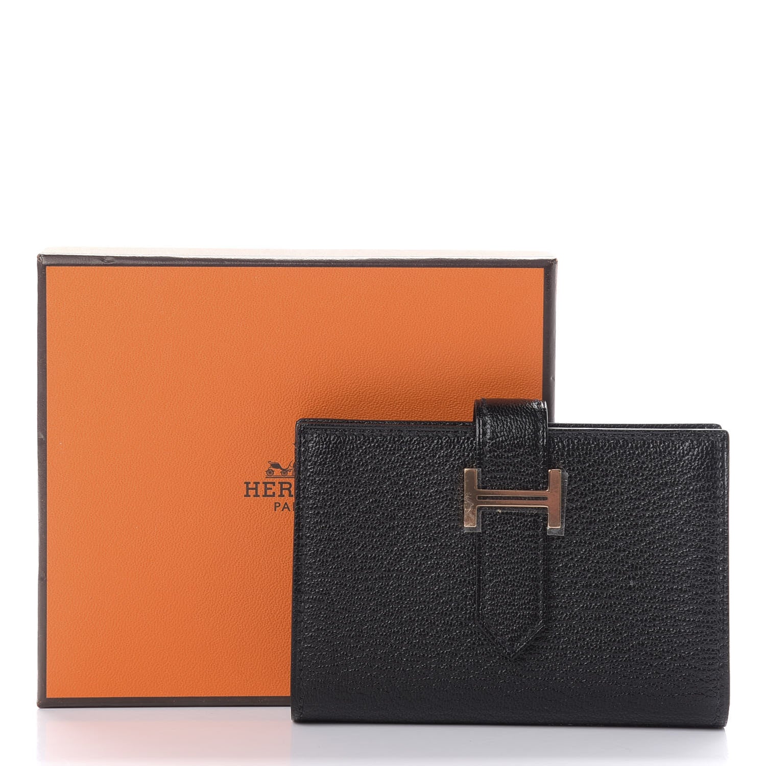 Hermes Chevre Mysore Mini Bearn Wallet Black 7 of 7