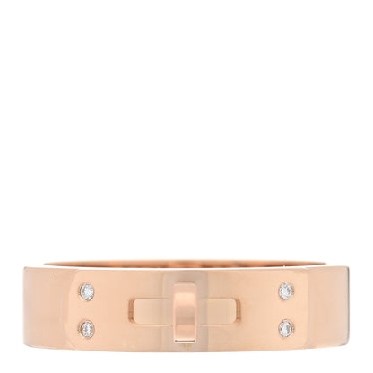 Hermes 18K Rose Gold Diamond PM Kelly Ring 54 7 1 of 5