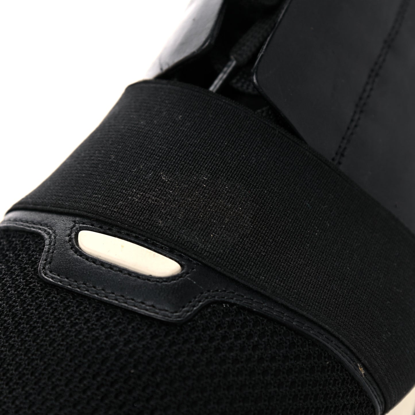 Mesh Calfskin Neoprene Suede Mens Race Runner Sneakers 45 Black