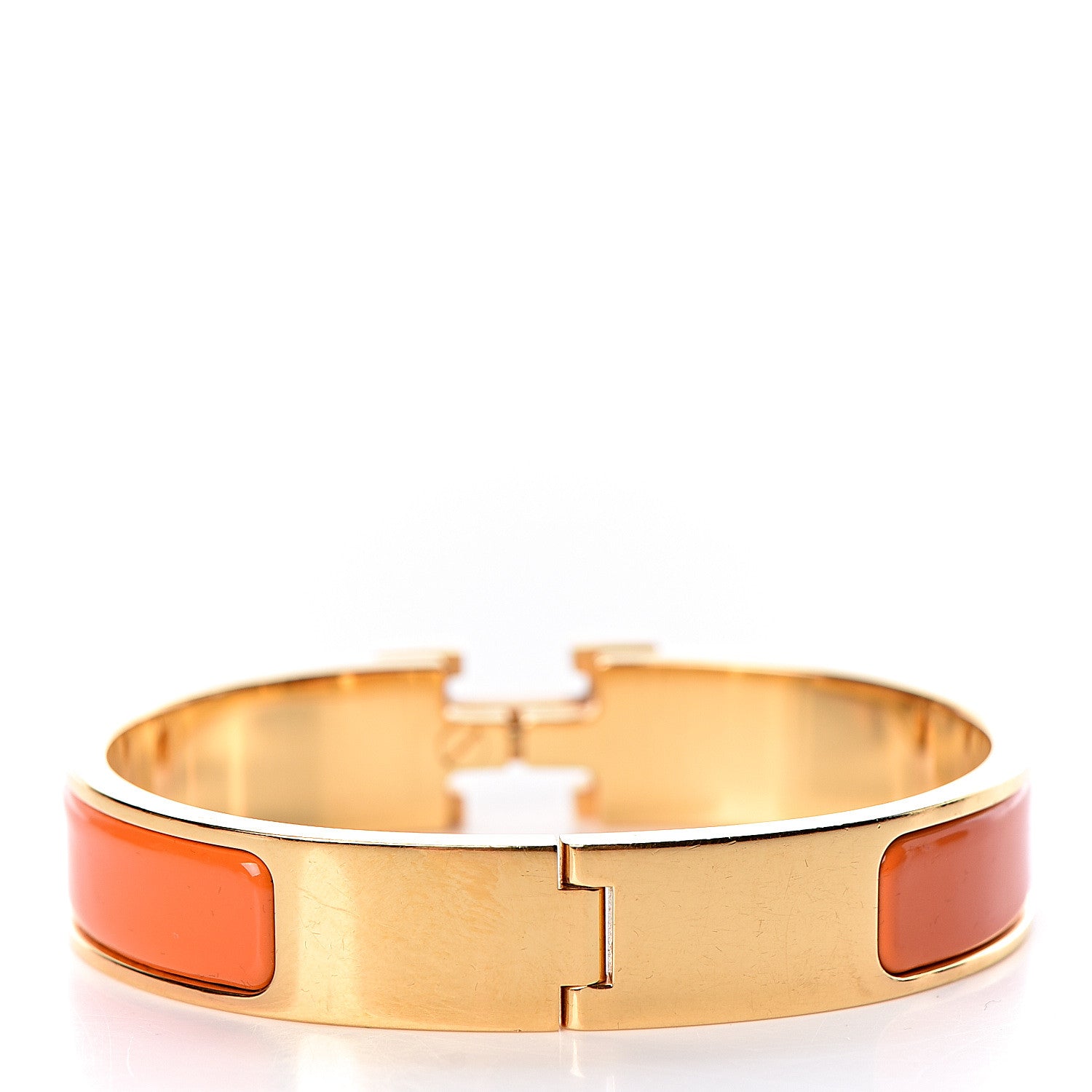Hermes Enamel Narrow Clic Clac H Bracelet PM Orange 3 of 5