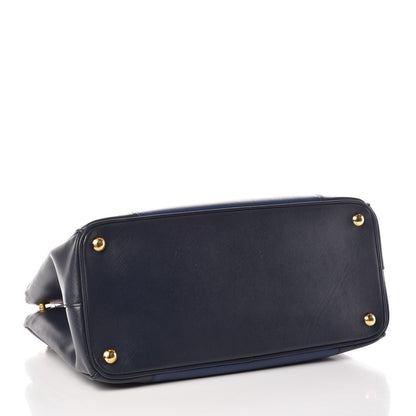Prada Saffiano Lux Colorblock Medium Galleria Double Zip Tote Baltico Bluette 4 of 11