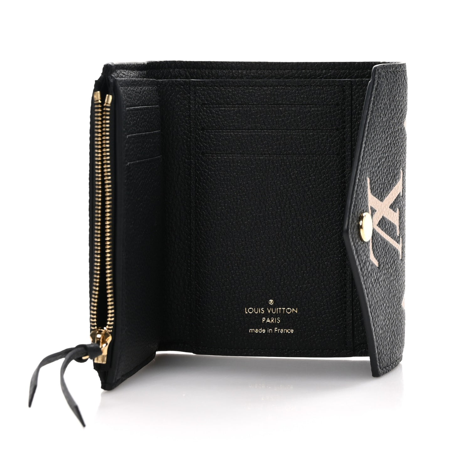 LOUIS VUITTON Empreinte Monogram Giant Victorine Wallet Black Beige