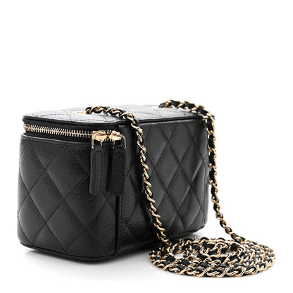 Chanel Caviar Quilted Small Vanity Case With Chain Black 3 of 11