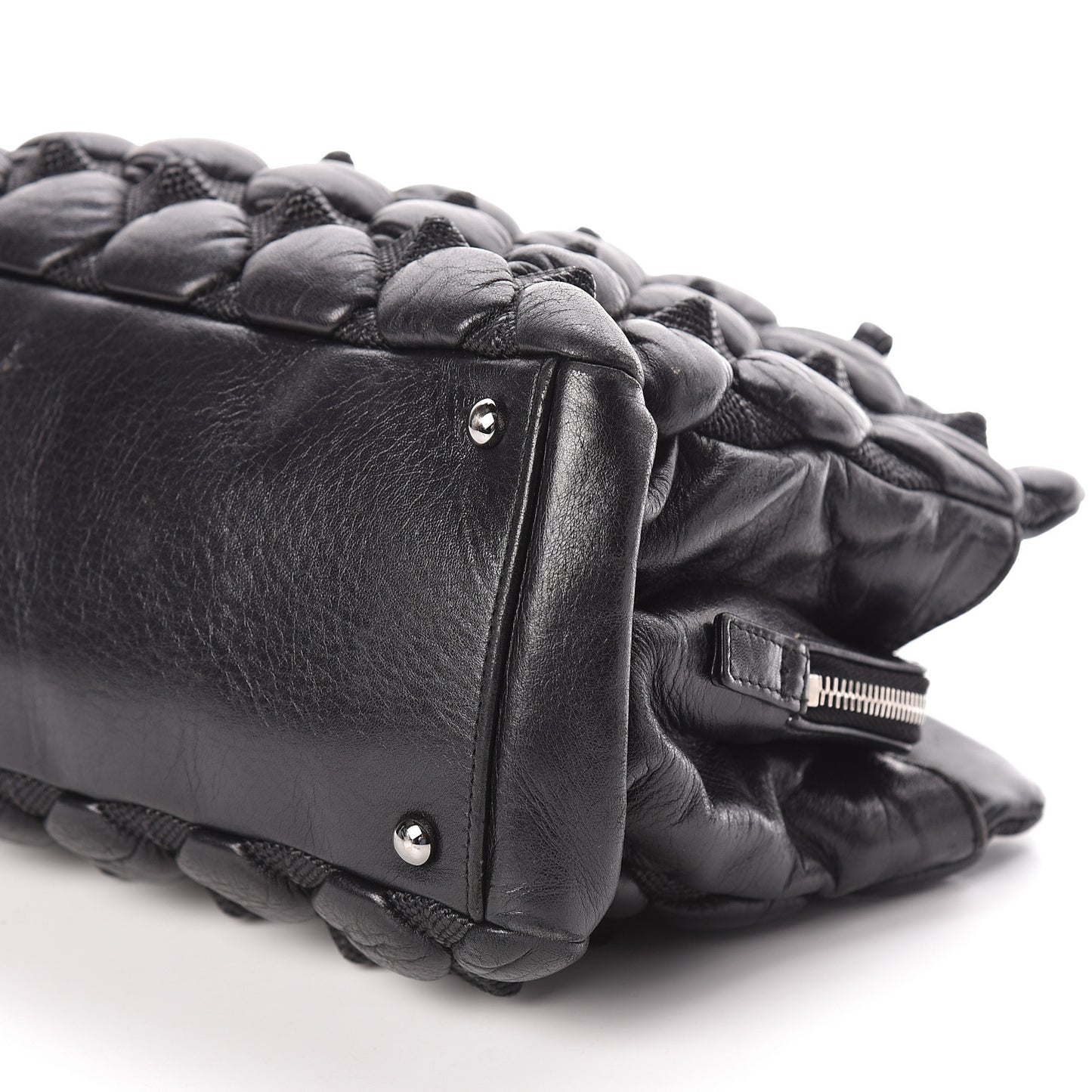 Lambskin Quilted 3D Point Tote Black