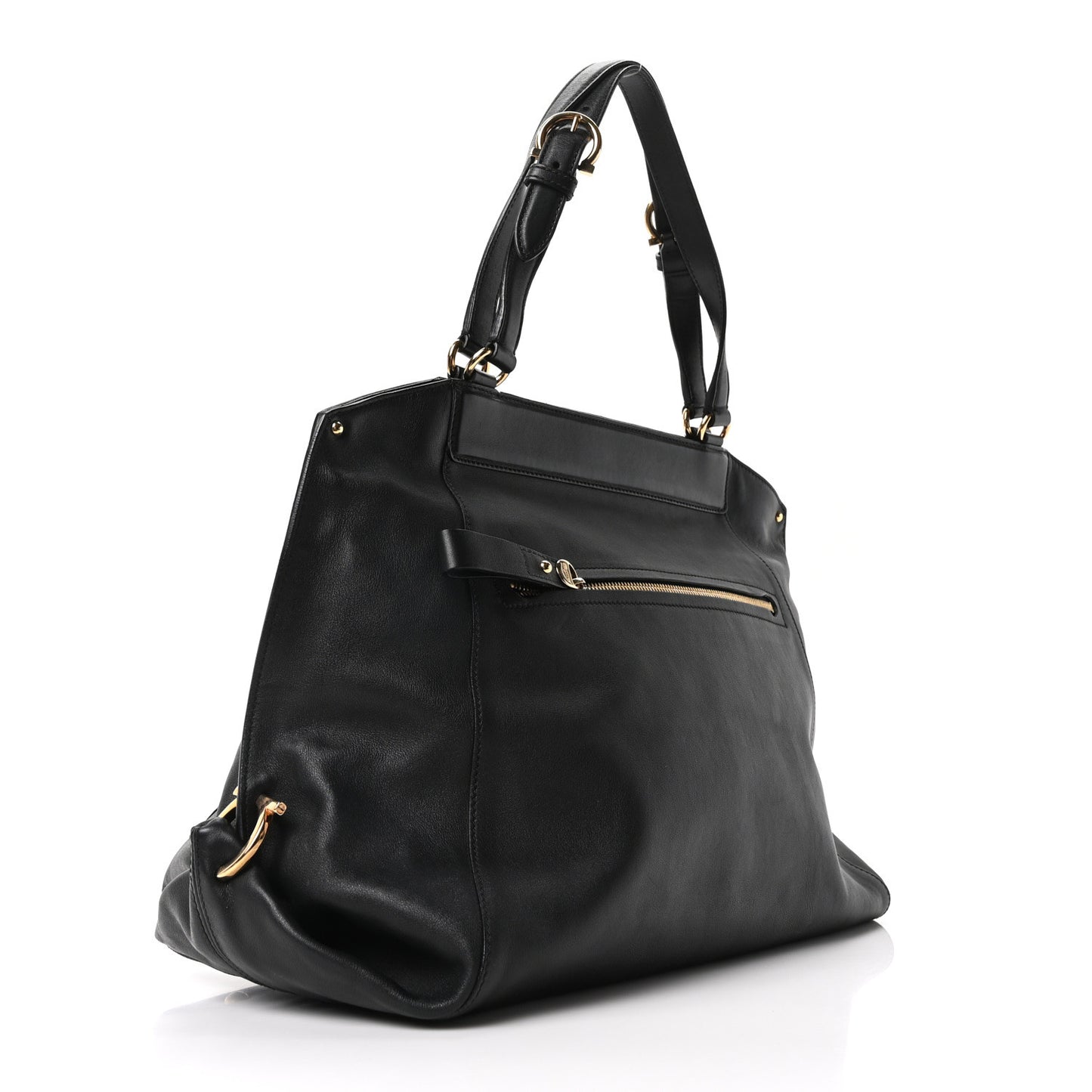 Calfskin Trifolio Tote Black