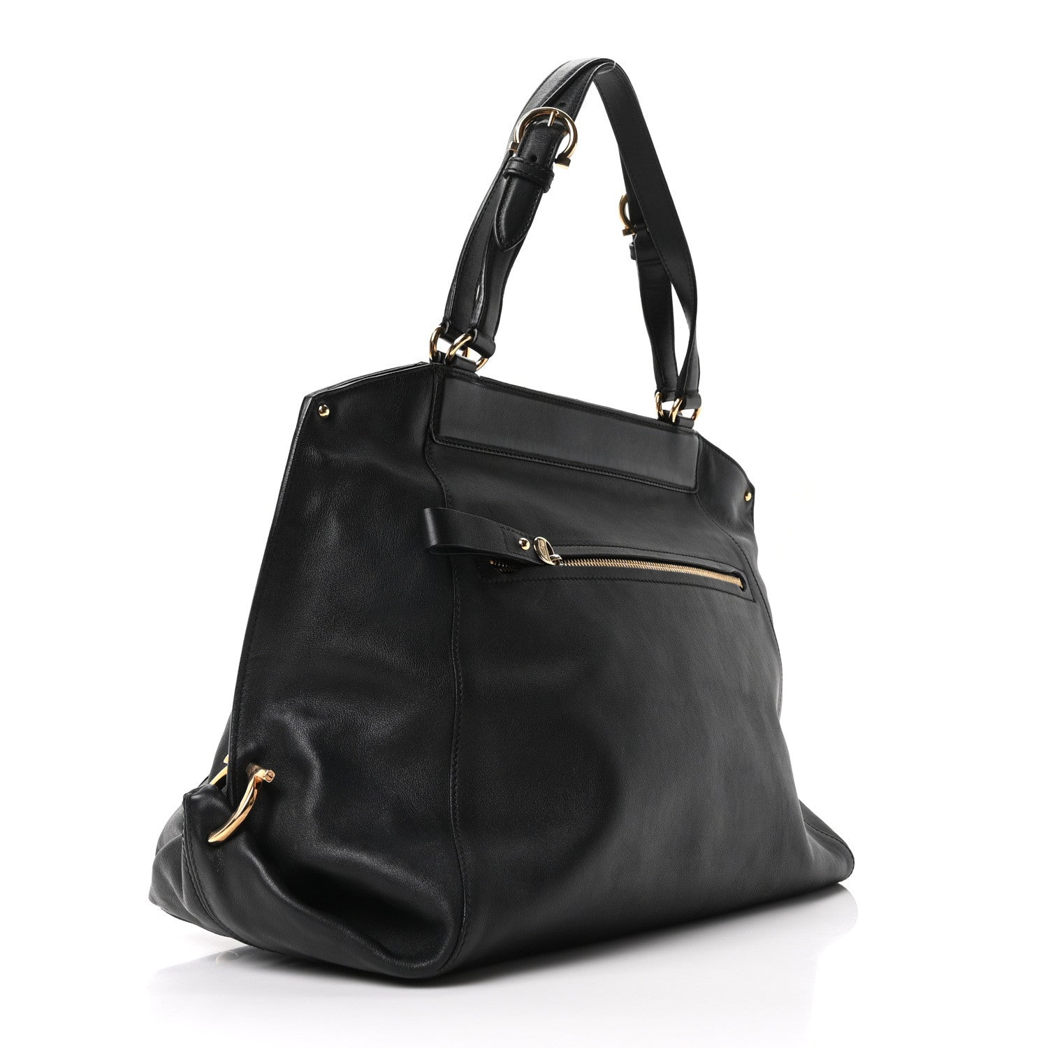 Salvatore Ferragamo Calfskin Trifolio Tote Black 3 of 9