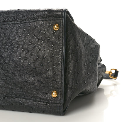 Prada Ostrich Small Double Zip Tote Black 9 of 9