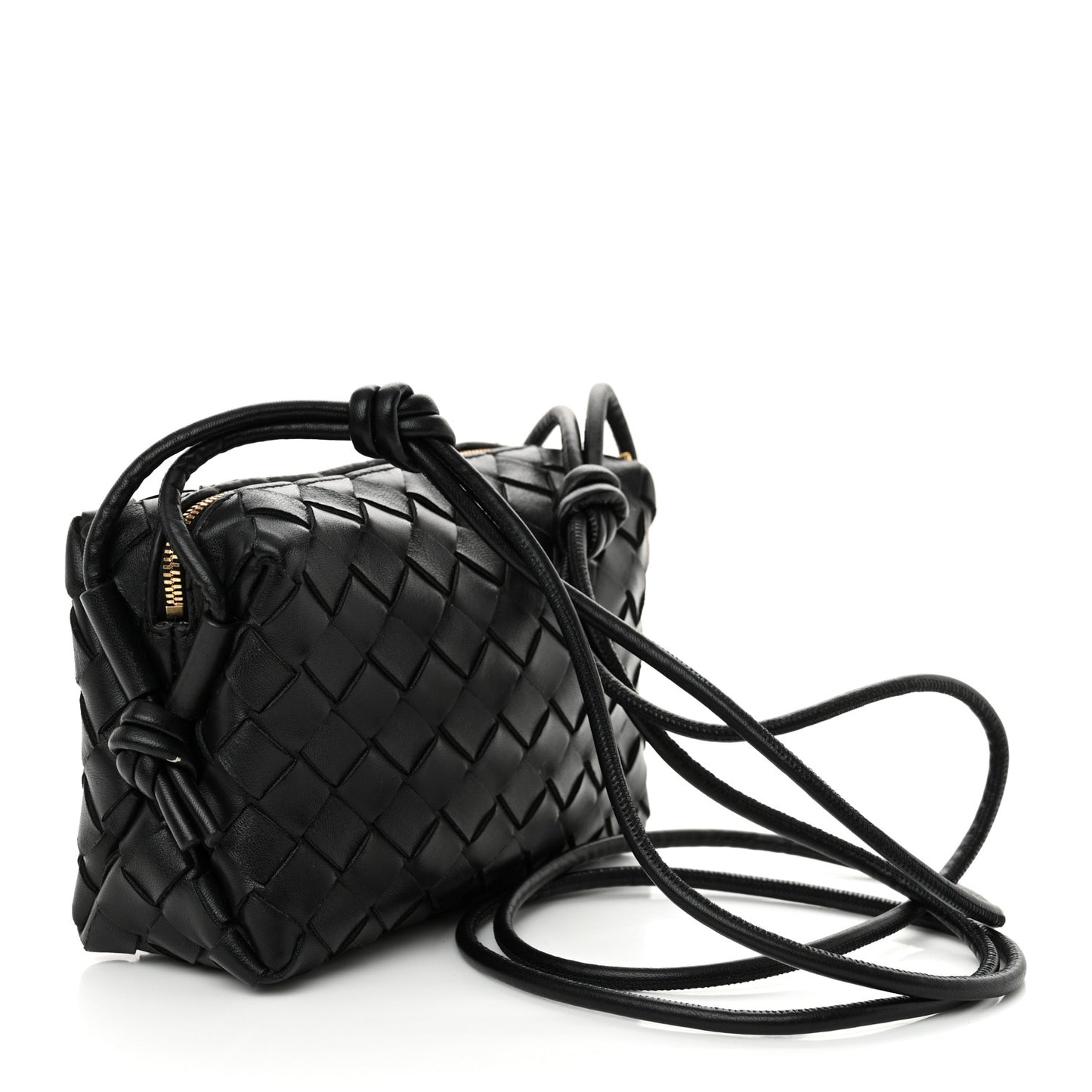 Nappa Intrecciato Mini Loop Camera Bag Black