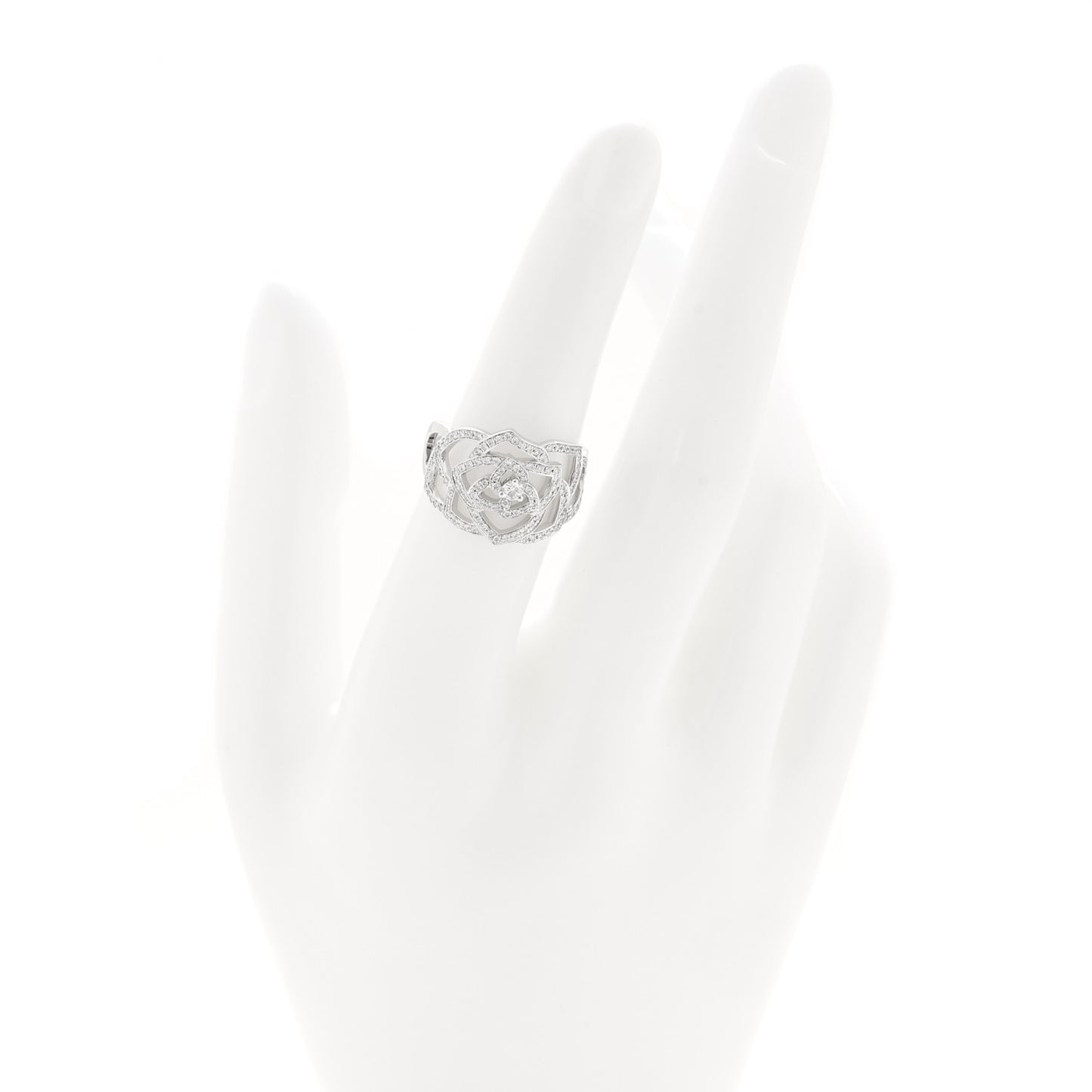 18K White Gold Diamond .55ct Rose Ring 51 5.75